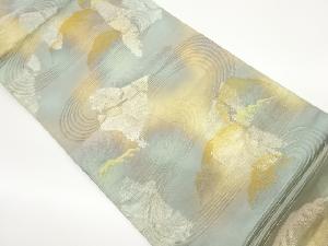 引箔岩山に流水模様織出し袋帯